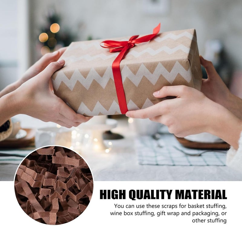 ZEBMOON 2 LB Brown Crinkle Cut Paper Shred Filler Great for Gift Wrapping, Basket Filling, Birthday, Wedding, Halloween, Thanksgiving, Christmas Day, New Year Party Decorations Filling Supplies A - Image 2